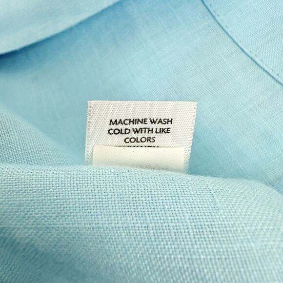 J. Jill Linen Shift Dress M Light Blue Pleated Minimalist Beach Coastal Relaxed - Picture 8 of 11